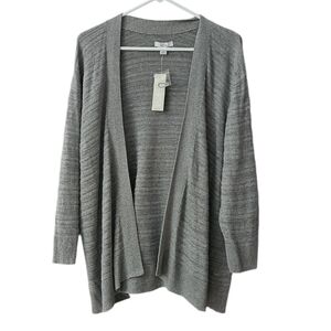 Croft & Barrow Women's Open Front Cardigan Sweater NEW Size 2X Gray